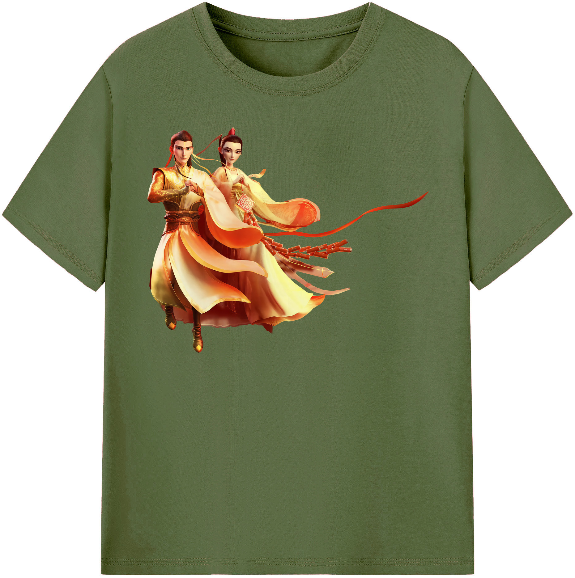 （画像用） Ne Zha 2 ナタ 魔童の大暴れ 綿100％半袖Tシャツ（フロントプリント）